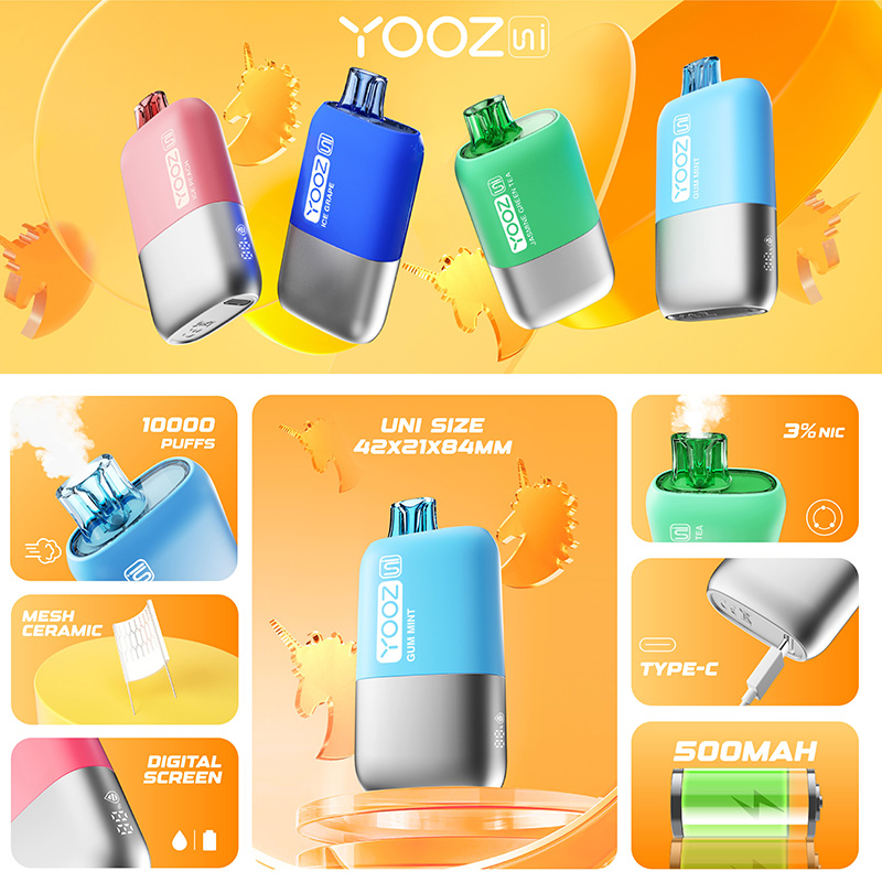 YOOZ柚子UNI独角兽10000口一次性电子烟-液晶显示屏油电显示– 老蒸汽